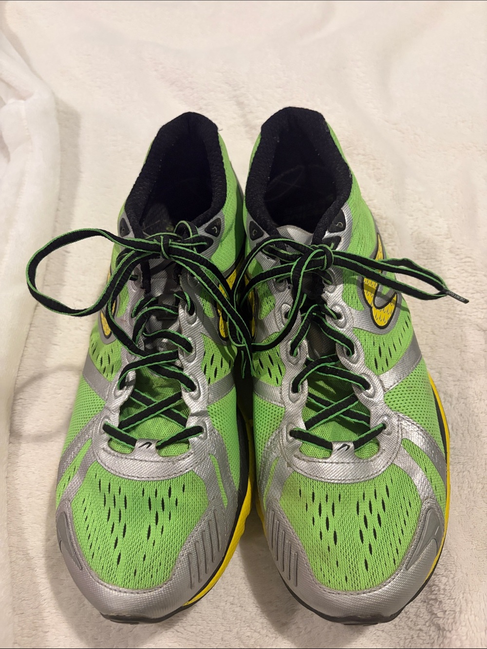 Newton Men's Green Silver Yellow Athletic Running Shoes